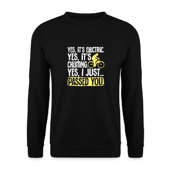 Electric Bike Cycling Biker E-Bike - Unisex Sweatshirt - black - Front - Alina (178cm) & Michal (187cm)