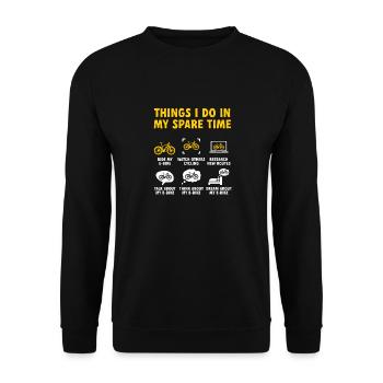 Electric Bike Cycling Biker E-Bike - Unisex Sweatshirt - black - Front - Alina (178cm) & Michal (187cm)