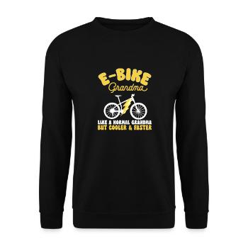 Electric Bike Cycling Biker E-Bike - Unisex Sweatshirt - black - Front - Alina (178cm) & Michal (187cm)