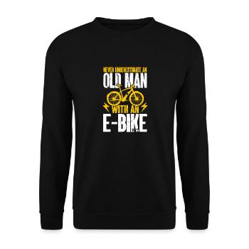 Electric Bike Cycling Biker E-Bike - Unisex Sweatshirt - black - Front - Alina (178cm) & Michal (187cm)