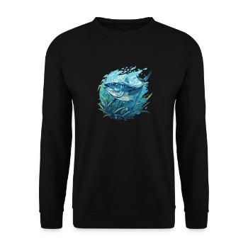 Tuna Thunfische Thunfisch - Unisex Pullover - Schwarz - Vorne - Alina (178cm) & Michal (187cm)