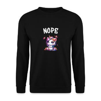 Licorne disant non Garçon et fille Créature mythique - Sweat-shirt Unisexe - noir - Devant - Alina (178cm) & Michal (187cm)