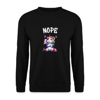 Licorne disant non Garçon et fille Créature mythique - Sweat-shirt Unisexe - noir - Devant - Alina (178cm) & Michal (187cm)