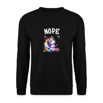 Licorne disant non garçon et fille créature mythique - Sweat-shirt Unisexe - noir - Devant - Alina (178cm) & Michal (187cm)