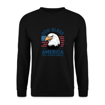 God Bless America - Pray for our country Amerika - Unisex Sweatshirt - black - Front - Alina (178cm) & Michal (187cm)