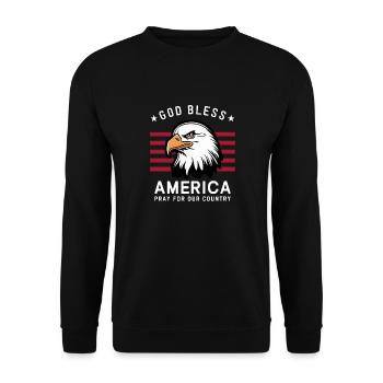God Bless America - Pray for our country USA - Unisex Sweatshirt - black - Front - Alina (178cm) & Michal (187cm)