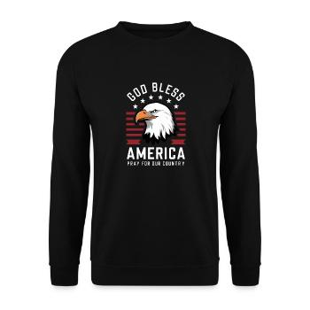 Que Dieu bénisse l’Amérique - Priez pour notre pays l’Amérique - Sweat-shirt Unisexe - noir - Devant - Alina (178cm) & Michal (187cm)