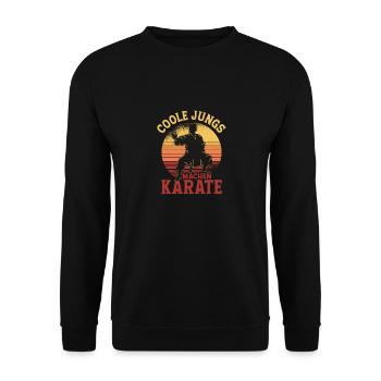 Des gars cool qui s’entraînent aux arts martiaux de karaté - Sweat-shirt Unisexe - noir - Devant - Alina (178cm) & Michal (187cm)