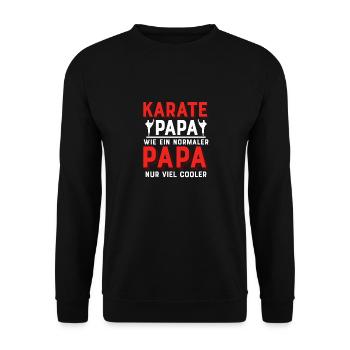 Karate Papa Karateka Kampfsport - Unisex Pullover - Schwarz - Vorne - Alina (178cm) & Michal (187cm)