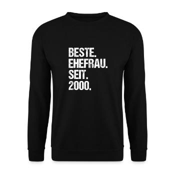 Valentinstag Beste Ehefrau Seit 2000 - Unisex Pullover - Schwarz - Vorne - Alina (178cm) & Michal (187cm)