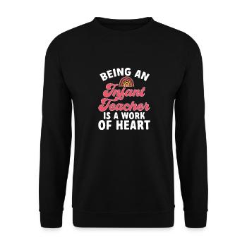 Kindergarten Teacher Daycare Center Educator - Unisex Sweatshirt - black - Front - Alina (178cm) & Michal (187cm)