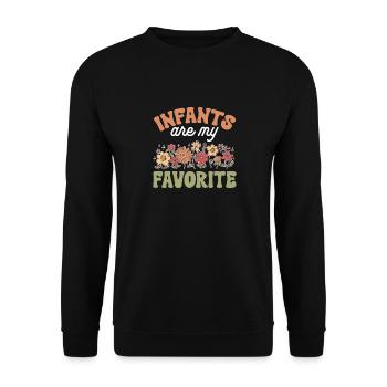 Kindergarten Teacher Daycare Center Educator - Unisex Sweatshirt - black - Front - Alina (178cm) & Michal (187cm)