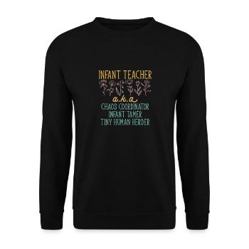 Kindergarten Teacher Daycare Center Educator - Unisex Sweatshirt - black - Front - Alina (178cm) & Michal (187cm)