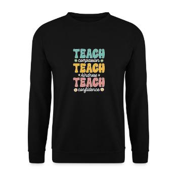 Enseignante de maternelle Éducatrice de centre de garde - Sweat-shirt Unisexe - noir - Devant - Alina (178cm) & Michal (187cm)
