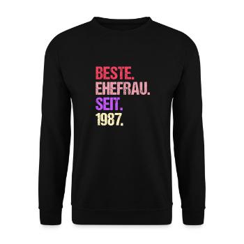 Meilleure épouse de la Saint-Valentin depuis 1987 - Sweat-shirt Unisexe - noir - Devant - Alina (178cm) & Michal (187cm)