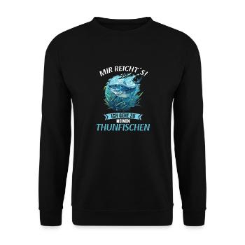 Tuna Thunfische Thunfisch - Unisex Pullover - Schwarz - Vorne - Alina (178cm) & Michal (187cm)