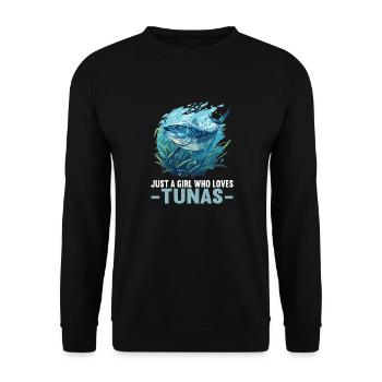 Tuna Thunfische Thunfisch - Unisex Pullover - Schwarz - Vorne - Alina (178cm) & Michal (187cm)