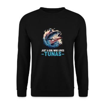 Tuna Thunfische Thunfisch - Unisex Pullover - Schwarz - Vorne - Alina (178cm) & Michal (187cm)