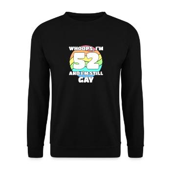 Funny Gay Pride - 52nd Birthday 52 BDay Lesbian - Unisex Sweatshirt - black - Front - Alina (178cm) & Michal (187cm)