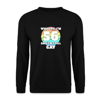 Lustige Gay Pride - 56. Geburtstag 56 BDay Lesbe - Unisex Pullover - Schwarz - Vorne - Alina (178cm) & Michal (187cm)