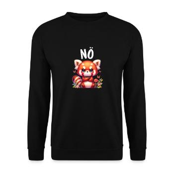 Panda roux Drôle Dicton Non, Renard de Feu - Sweat-shirt Unisexe - noir - Devant - Alina (178cm) & Michal (187cm)