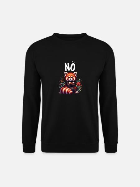 Roter Panda Lustiger Spruch Nö Feuerfuchs - Unisex Pullover - Schwarz