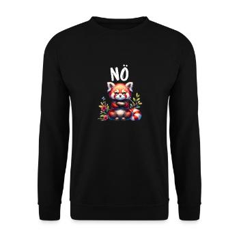 Red Panda Funny Saying Nope Fire Fox - Unisex Sweatshirt - black - Front - Alina (178cm) & Michal (187cm)