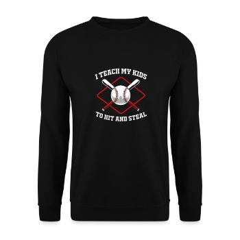 Baseball - Unisex Pullover - Schwarz - Vorne - Alina (178cm) & Michal (187cm)