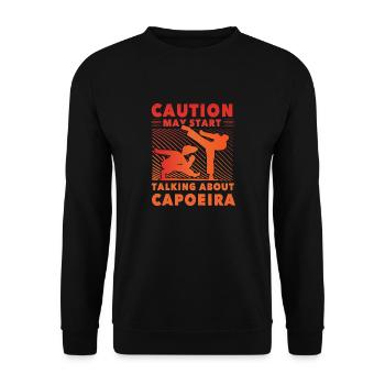 Bei Capoeira ist Vorsicht geboten - Unisex Pullover - Schwarz - Vorne - Alina (178cm) & Michal (187cm)