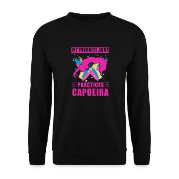 Meine Lieblingstante praktiziert Capoeira - Unisex Pullover - Schwarz - Vorne - Alina (178cm) & Michal (187cm)