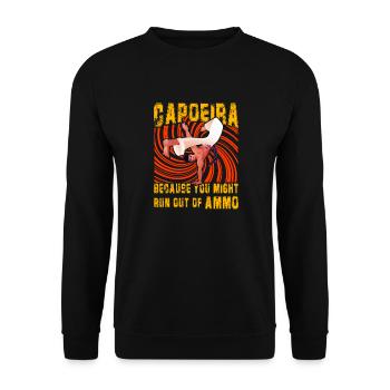 Capoeira, weil dir die Munition ausgehen könnte - Unisex Pullover - Schwarz - Vorne - Alina (178cm) & Michal (187cm)
