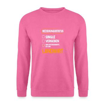 Landwirt Beziehungsstatus - Unisex Pullover - Pink - Vorne