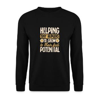 Kindergarten Teacher Daycare Center Educator - Unisex Sweatshirt - black - Front - Alina (178cm) & Michal (187cm)