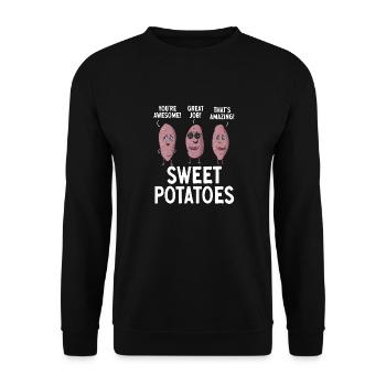 Légumes-racines de patates douces - Sweat-shirt Unisexe - noir - Devant - Alina (178cm) & Michal (187cm)