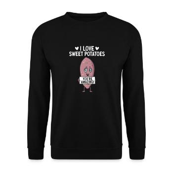 Légumes-racines de patates douces - Sweat-shirt Unisexe - noir - Devant - Alina (178cm) & Michal (187cm)