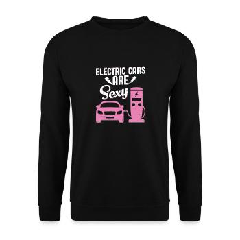 Electric Cars Are Sexy EV Driver Electric Vehicle - Unisex Pullover - Schwarz - Vorne - Alina (178cm) & Michal (187cm)