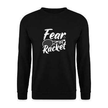 Fear My Racket Joueur de badminton - Sweat-shirt Unisexe - noir - Devant - Alina (178cm) & Michal (187cm)