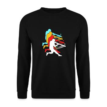 Baseball - Unisex Pullover - Schwarz - Vorne - Alina (178cm) & Michal (187cm)