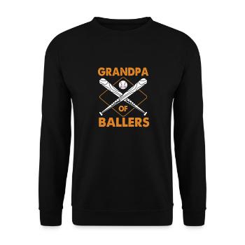 Baseball Großvater Opa - Unisex Pullover - Schwarz - Vorne - Alina (178cm) & Michal (187cm)