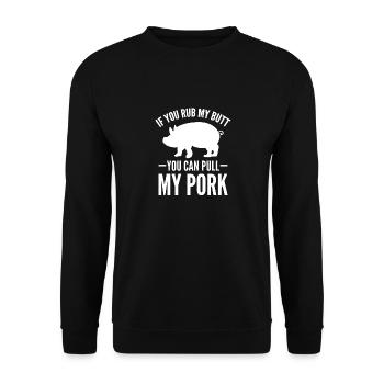BBQ Grill King Grill Master Grill Tongs - Unisex Sweatshirt - black - Front - Alina (178cm) & Michal (187cm)
