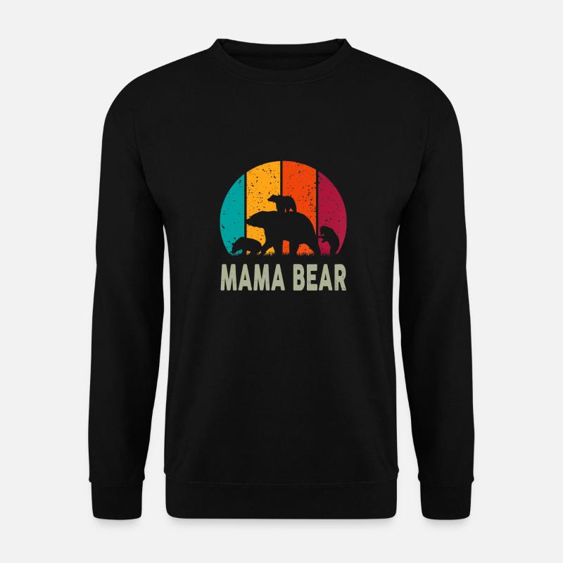 Mama Bär 3 Kinder Lustiges Muttertags-Muttergeschenk - Unisex Pullover - Schwarz