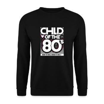 Design rétro vintage des années 80 - Born to Rock - Sweat-shirt Unisexe - noir - Devant - Alina (178cm) & Michal (187cm)