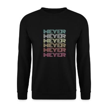 Meyer Retro Familie Nachname Geschenk - Unisex Pullover - Schwarz - Vorne - Alina (178cm) & Michal (187cm)