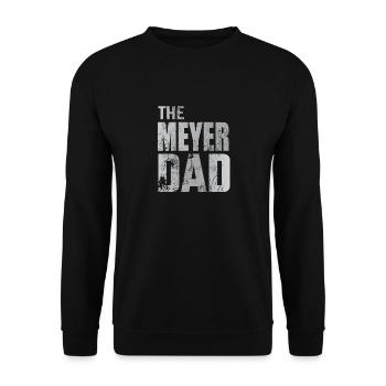 Meyer Vater Papa Geschenkidee Vatertag - Unisex Pullover - Schwarz - Vorne - Alina (178cm) & Michal (187cm)