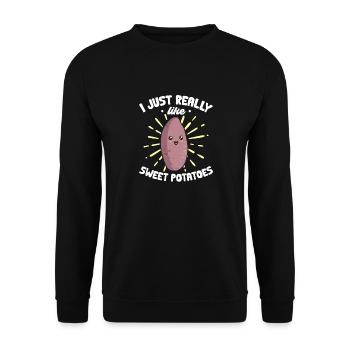Légumes-racines de patates douces - Sweat-shirt Unisexe - noir - Devant - Alina (178cm) & Michal (187cm)