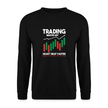 Trading Crypto Stock Market Investor Day Trader - Sweat-shirt Unisexe - noir - Devant - Alina (178cm) & Michal (187cm)