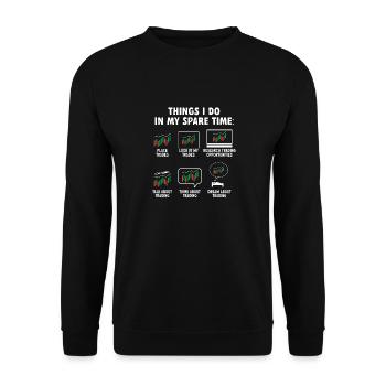 Trading Crypto Stock Market Investor Day Trader - Unisex Sweatshirt - black - Front - Alina (178cm) & Michal (187cm)