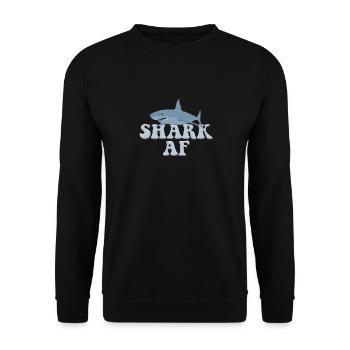 Shark AF T-Shirt - Ocean Life Deep Sea Creature - Unisex Sweatshirt - black - Front - Alina (178cm) & Michal (187cm)