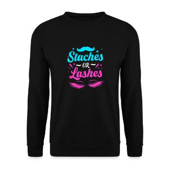 Gender Reveal Babyshower - Unisex Pullover - Schwarz - Vorne - Alina (178cm) & Michal (187cm)