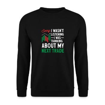 Trading Crypto Stock Market Investor Day Trader - Unisex Sweatshirt - black - Front - Alina (178cm) & Michal (187cm)